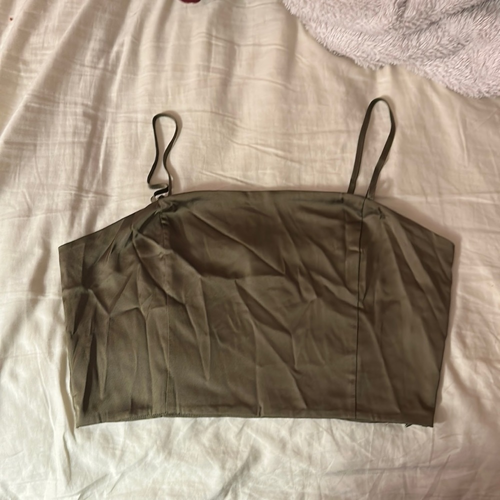 Olive Green Crop Top